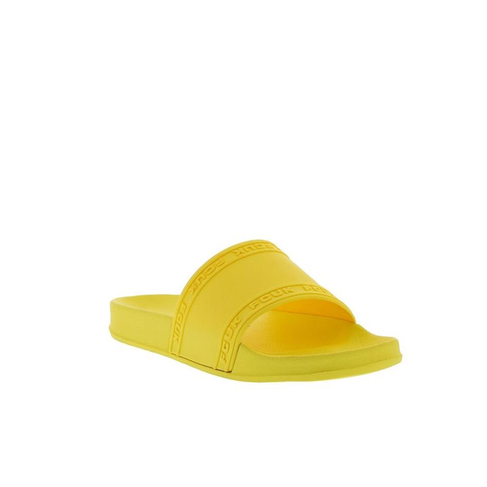 FRENCH CONNECTION Mens Yellow Fitch Open Toe Slip On Slide Sandals Shoes 8